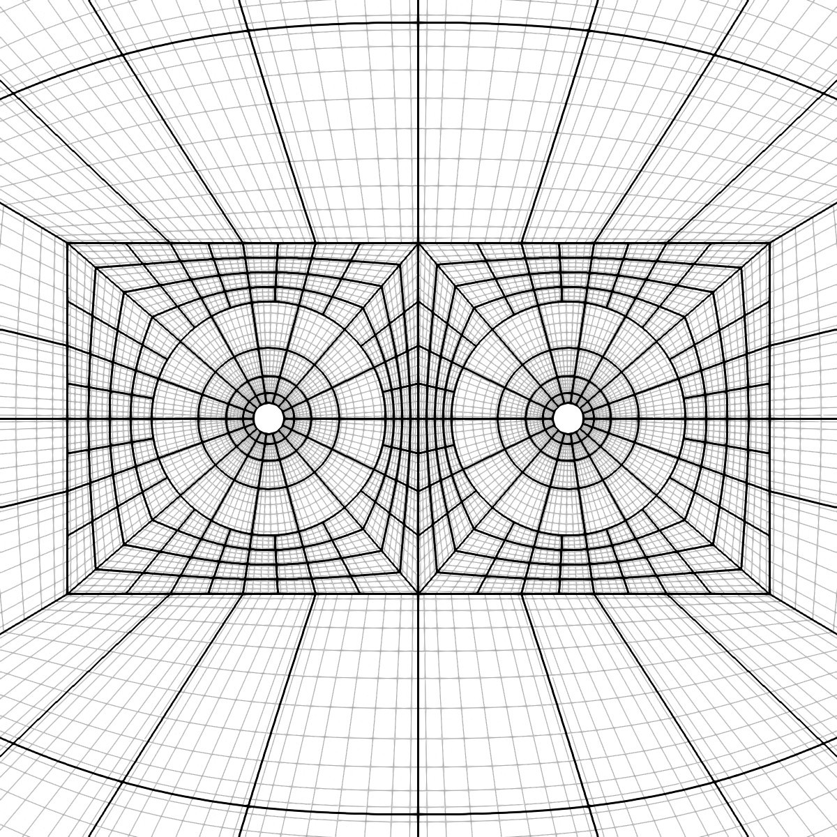 The subdomain decomposition for the inspiral problem.