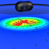 Binary black holes at the moment of merger (t=8200)